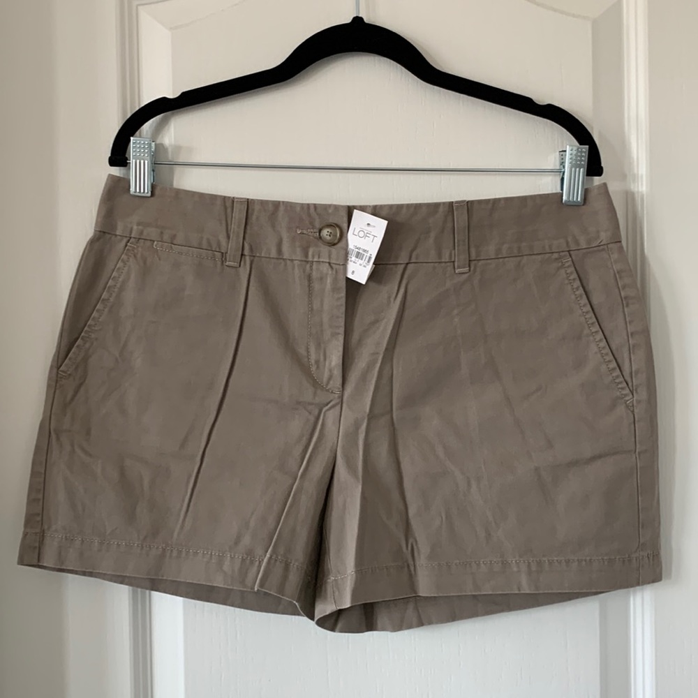 LOFT Light Brown 100% Cotton 4” Inseam Shorts Size 8 New With Tag